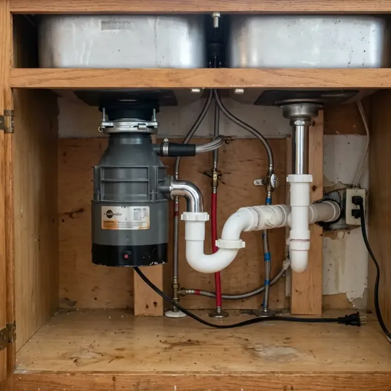 Certified plumbing technician performing same-day Garbage Disposal Repair & Replacement service and installation